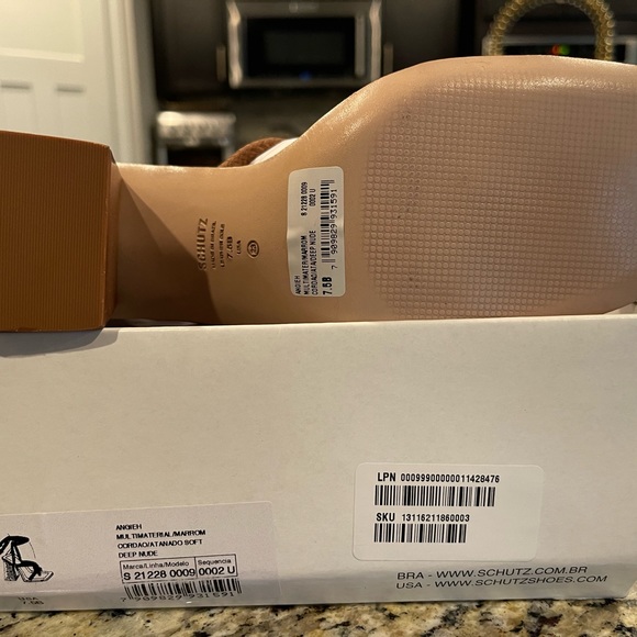 Schutz Multi-material sandals brown 7.5 - Picture 3 of 7